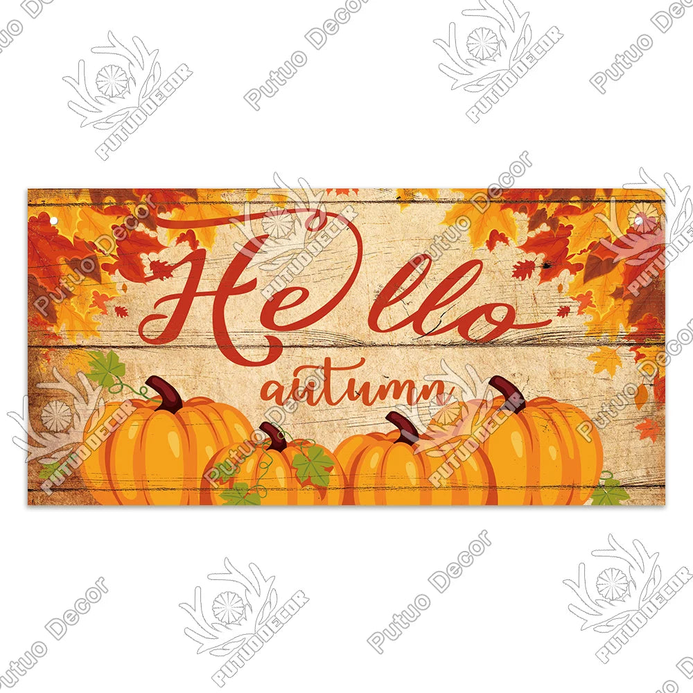 Plaque Bois "Bienvenue Automne"