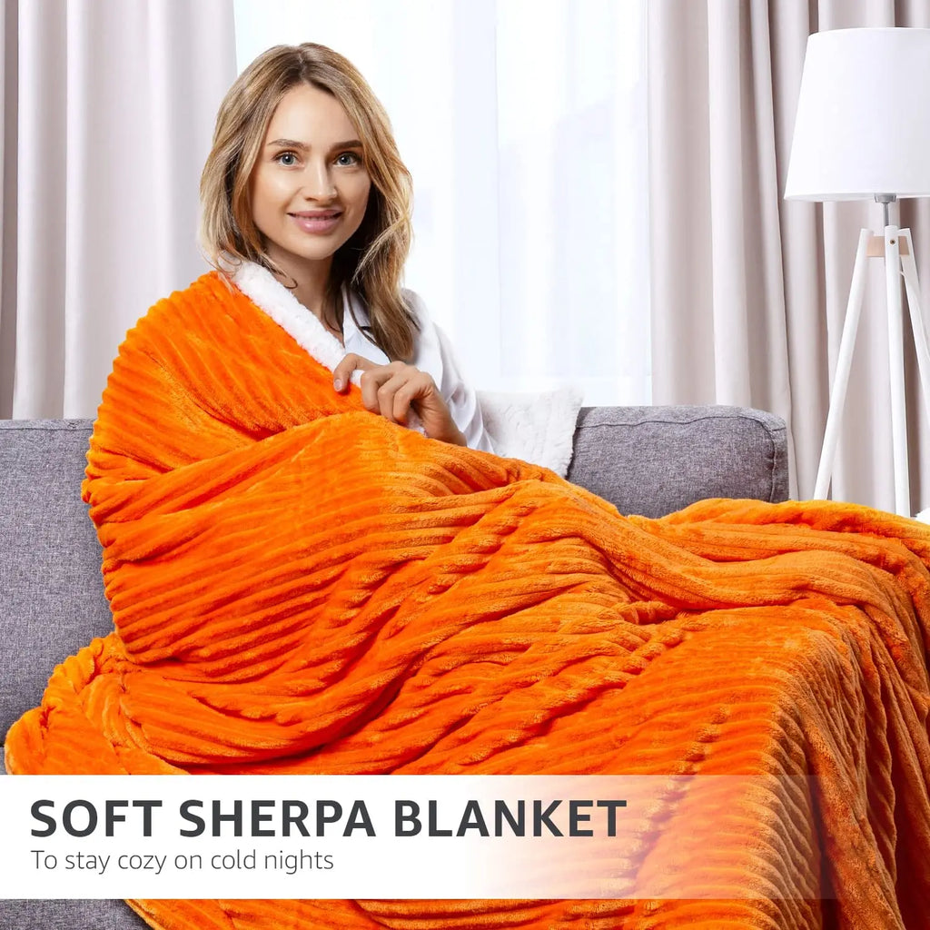 Orange Sherpa Blanket