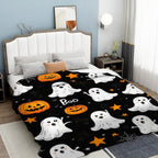 Halloween Throw Blanket Cozy Microfiber Blanket Soft Flannel Throw Festive Home Pumpkin - Black - Size 150cm*200cm-4