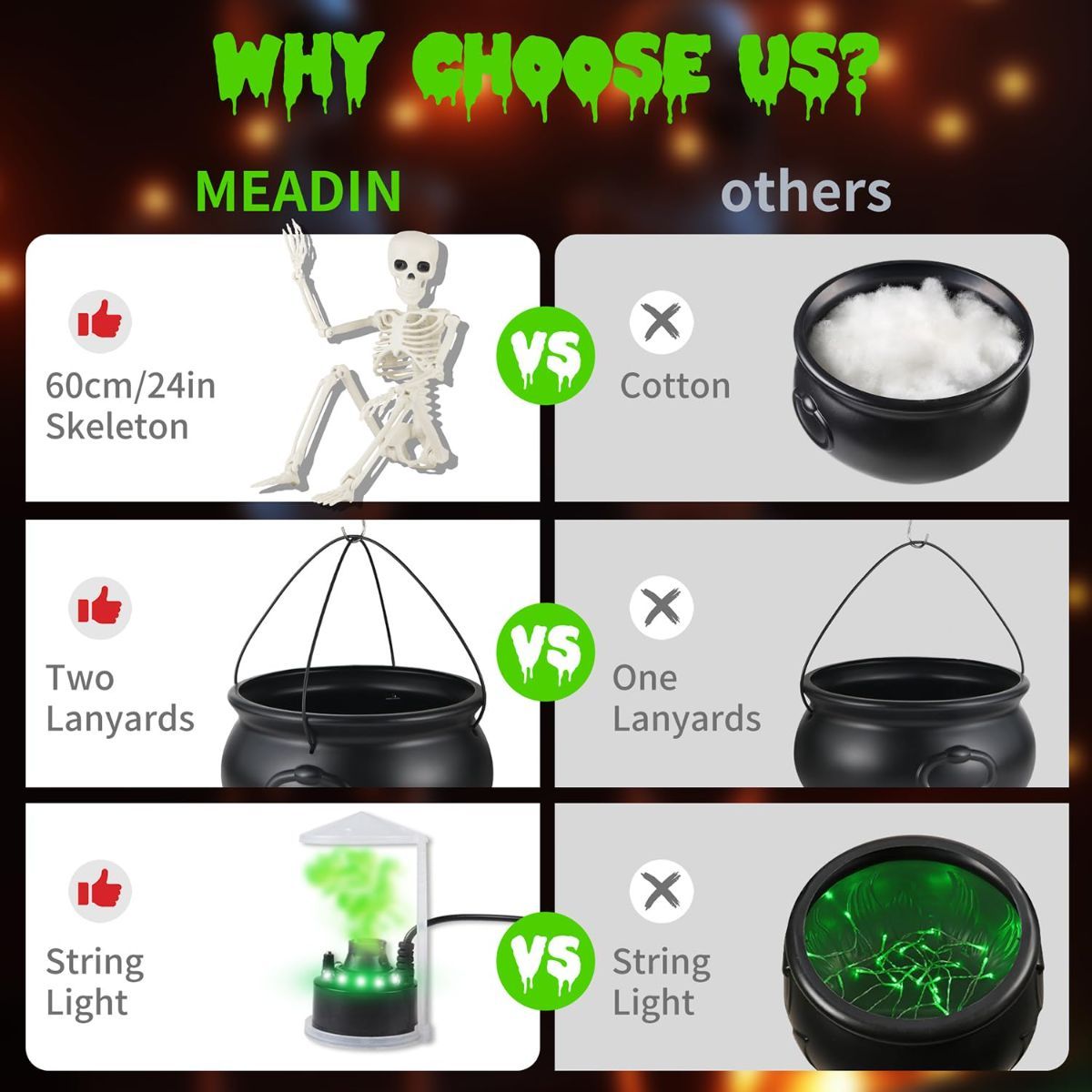 Halloween Outdoor Decorations Witch Cauldron Tripod Stand Fog Machine With - Black - Size 130cm-4