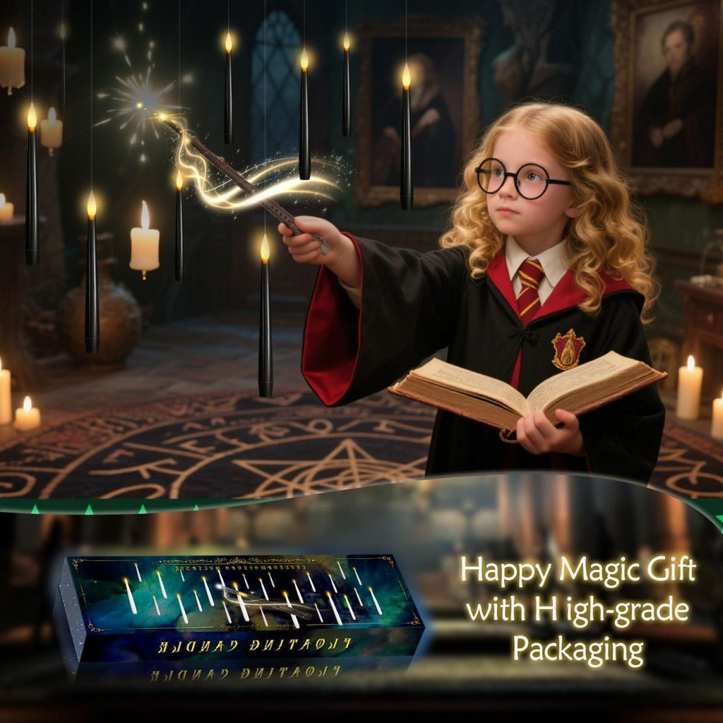 Flameless LED Floating Candles with Wand Remote ‚Äì 20 Pieces, Black-1
