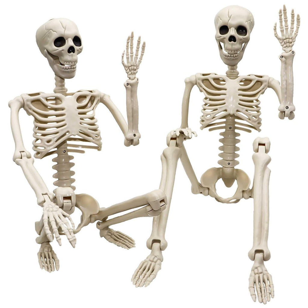 Halloween Skeleton 36-Inch Skeleton Poseable Skeleton Halloween Decorations - White - Size 2 Pcs-0