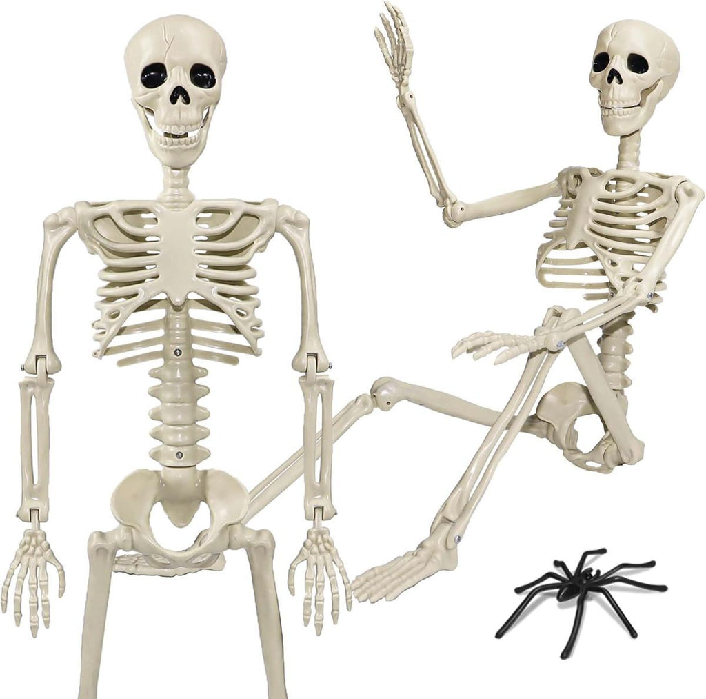 Halloween Skeleton 36-Inch Skeleton Poseable Skeleton Halloween Decorations - White - Size 2 Pcs-1