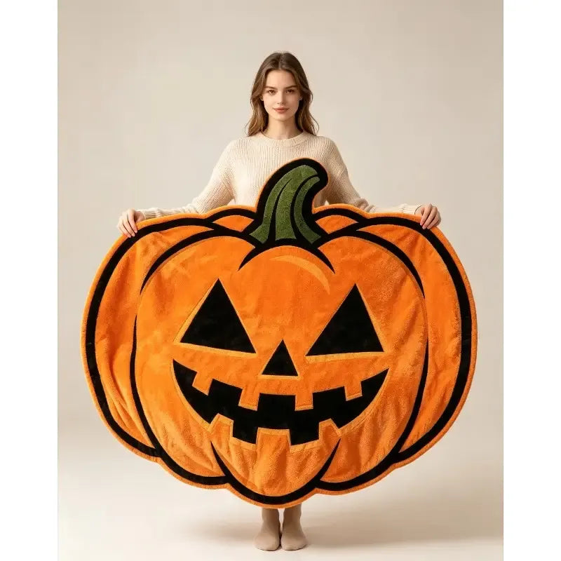 🎃 Halloween Pumpkin-Shaped Flannel Throw Blanket, Soft & Warm, Must-Have Creative Home Decor! 🎃/180*180cm(70.87*70.87in)-3