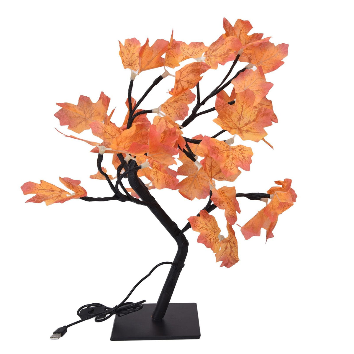 Fall Tree LED 24 Lights Warm Light Beads Romantic Style USB Power Supply Fall Light Up Thanksgiving Tree 5V-0