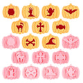 9Pcs 3D Cutters Halloween Pumpkin Biscuit Mould Fondant Baking Tool Baking Molds DIY Hand Press Biscuit Stamp-0