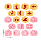 9Pcs 3D Cutters Halloween Pumpkin Biscuit Mould Fondant Baking Tool Baking Molds DIY Hand Press Biscuit Stamp-1