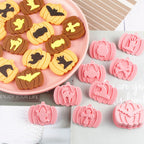 9Pcs 3D Cutters Halloween Pumpkin Biscuit Mould Fondant Baking Tool Baking Molds DIY Hand Press Biscuit Stamp-4