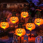 5-Pack Solar Jack-O-Lantern Pathway Lights for Halloween Outdoor Garden Yard Decorations (orange)-1
