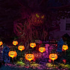 5-Pack Solar Jack-O-Lantern Pathway Lights for Halloween Outdoor Garden Yard Decorations (orange)-2