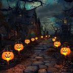 5-Pack Solar Jack-O-Lantern Pathway Lights for Halloween Outdoor Garden Yard Decorations (orange)-4