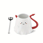 16oz Large Ceramic Halloween Devil Mug with Stirring Stick-0