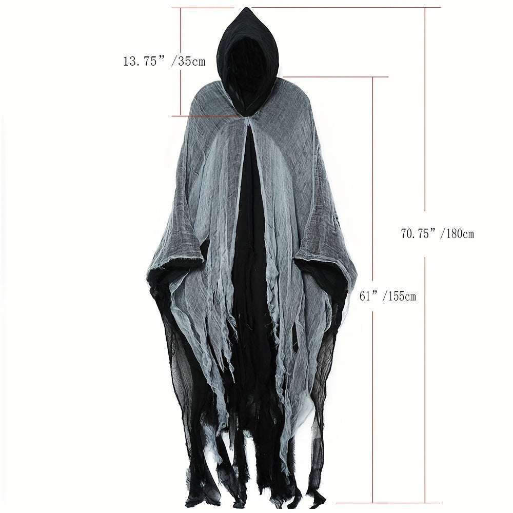 Skeleton Halloween Cloak with Hood-2