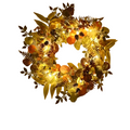 Autumn Glow: LED Light Wreath with Artificial Foliage-0