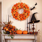 Faux Velvet Pumpkin Wreath Wall Hanging-3
