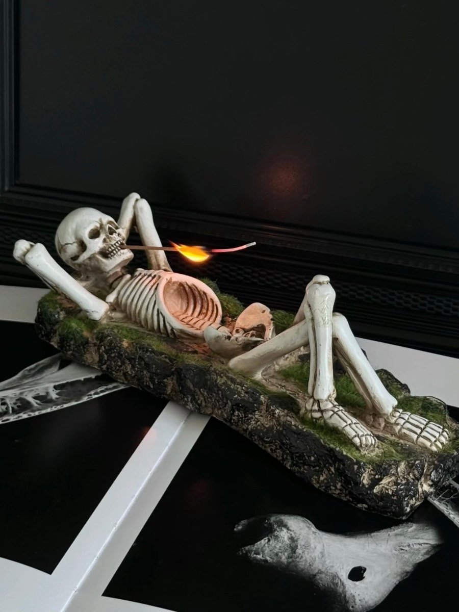 Handmade Funky Hippie Skeleton Incense Holder-0