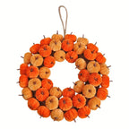 Faux Velvet Pumpkin Wreath Wall Hanging-0