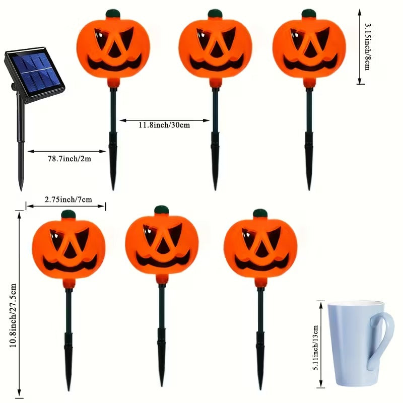 Solar Powered Pumpkin Lights (Set of 6)-4