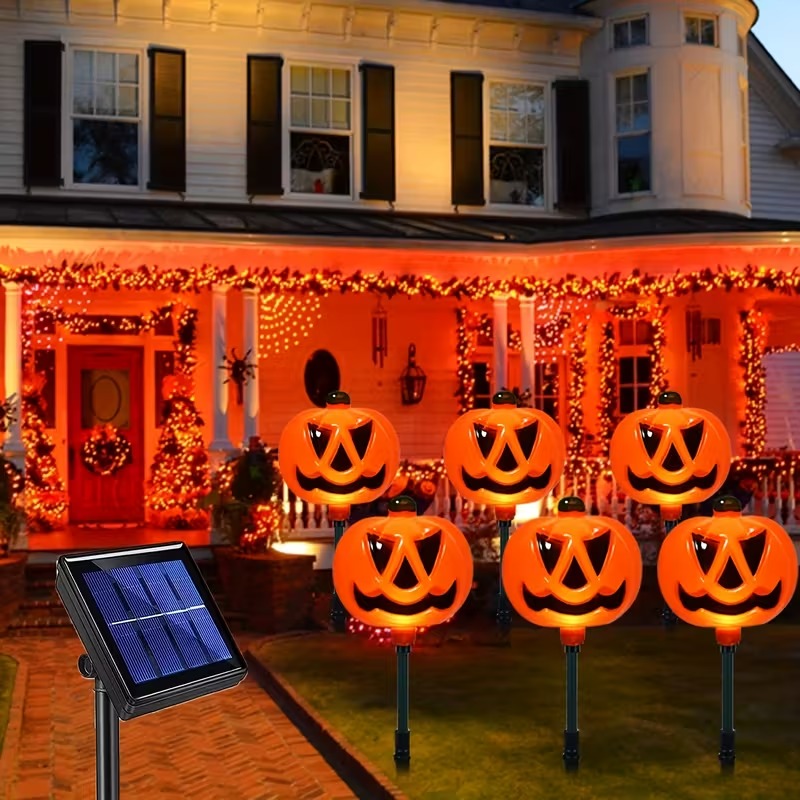 Solar Powered Pumpkin Lights (Set of 6)-3