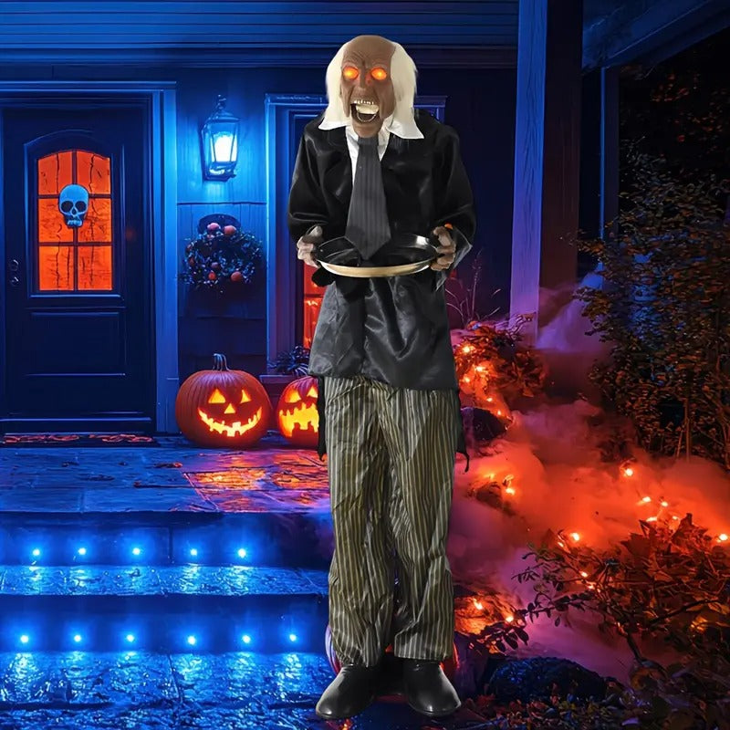 Halloween Butler Skeleton With Tray-2