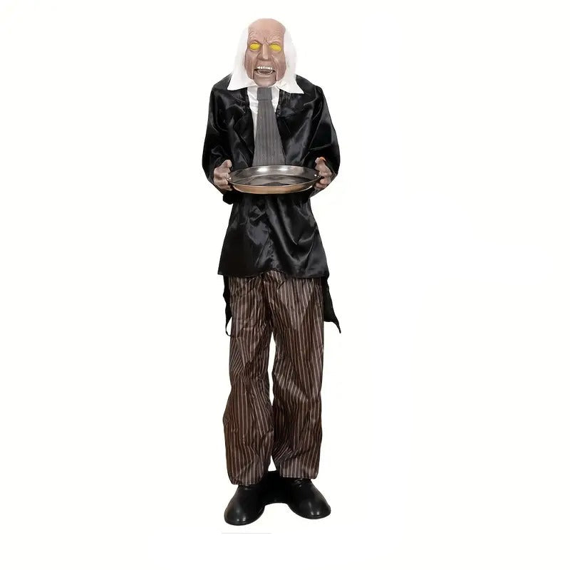 Halloween Butler Skeleton With Tray-0