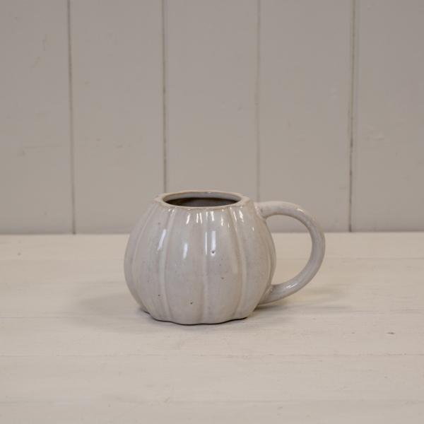 White Ceramic Pumpkin Mug-1