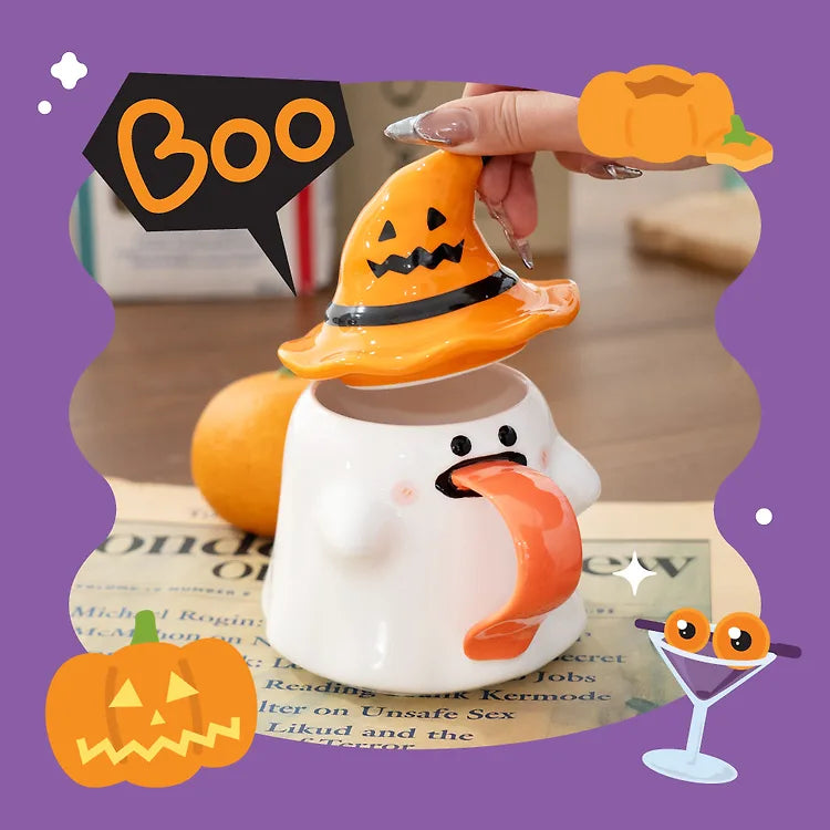 Halloween Ghost Tongue Mug-0