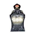 Glowing Halloween Tombstone with Red Light Skull-0